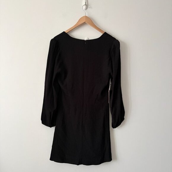 Aritzia Sunday Best Grayson Dress NWT Black Long Sleeves V-Neck Size 8 - Picture 5 of 7